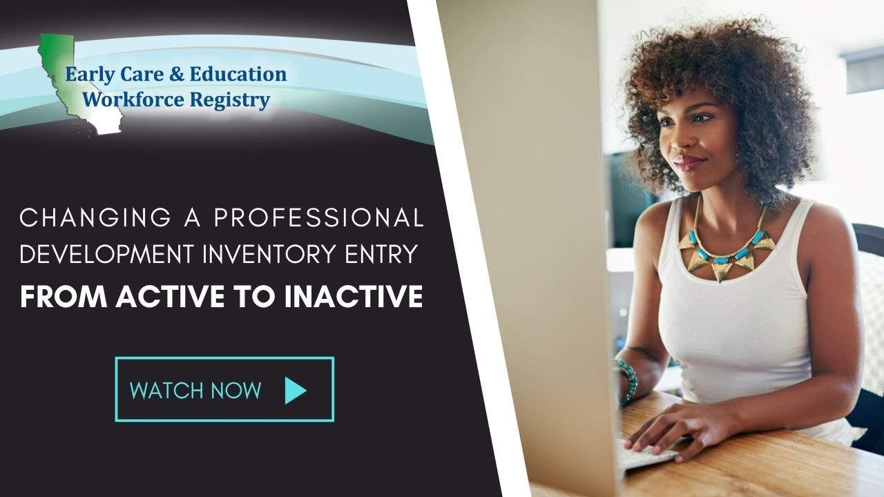 Changing a Professional Development Inventory entry from Active to Inactive